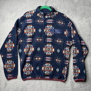 Como Man Southwestern Aztec Print Fleece Jacket Adult Medium